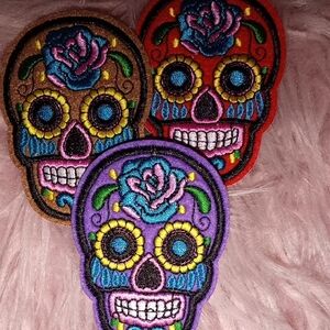 Colorful Sugar Skull Patches
